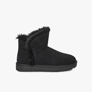 Ugg Classic Mini Fluff High-Low Women Classic Boots Black (7610NQGCL)